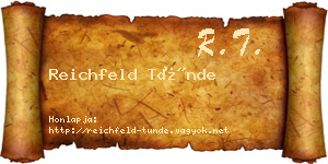 Reichfeld Tünde névjegykártya